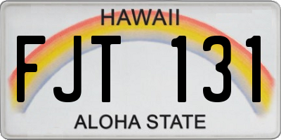 HI license plate FJT131