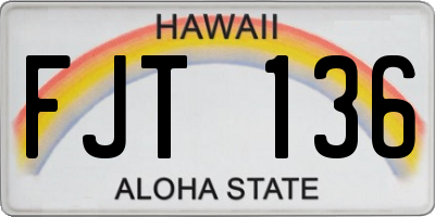 HI license plate FJT136