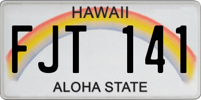 HI license plate FJT141