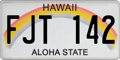 HI license plate FJT142
