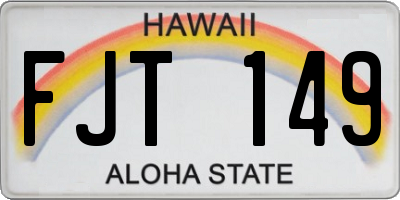 HI license plate FJT149