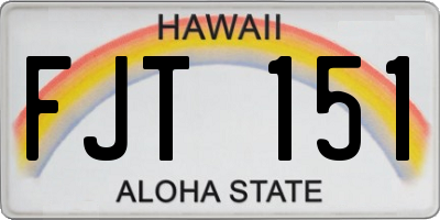 HI license plate FJT151