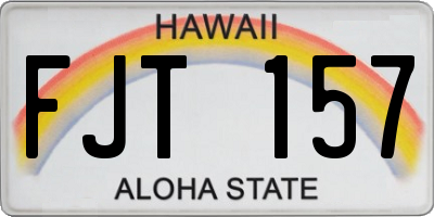 HI license plate FJT157