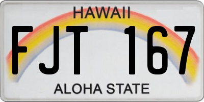 HI license plate FJT167