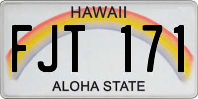 HI license plate FJT171