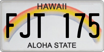 HI license plate FJT175