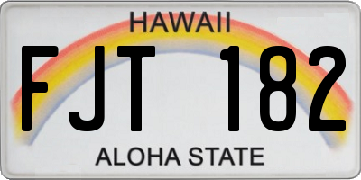 HI license plate FJT182