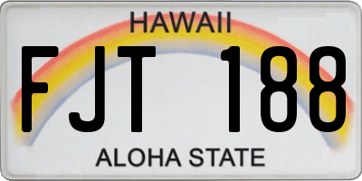 HI license plate FJT188