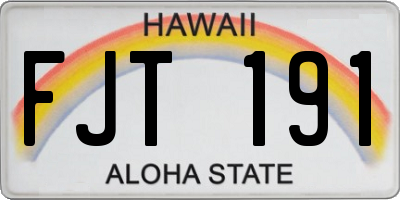 HI license plate FJT191