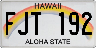 HI license plate FJT192