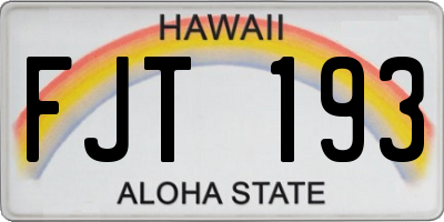 HI license plate FJT193
