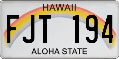 HI license plate FJT194