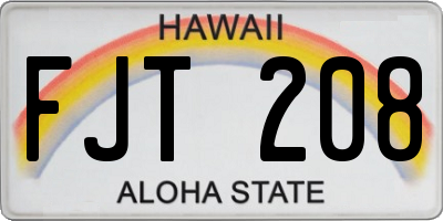 HI license plate FJT208