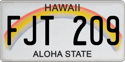 HI license plate FJT209
