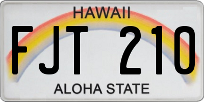 HI license plate FJT210