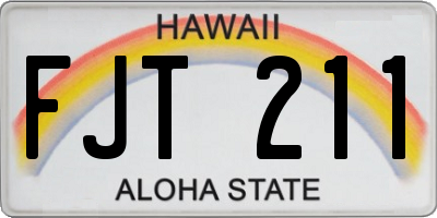 HI license plate FJT211