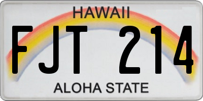 HI license plate FJT214