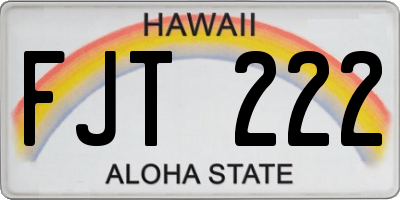 HI license plate FJT222
