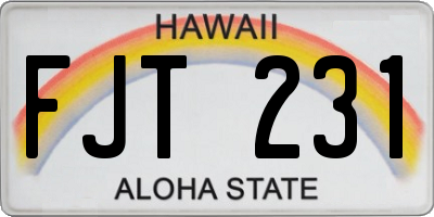 HI license plate FJT231