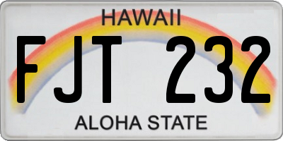 HI license plate FJT232