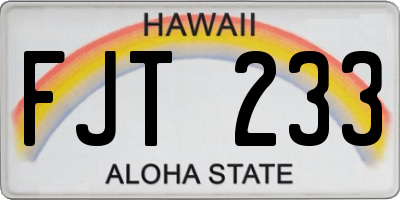 HI license plate FJT233