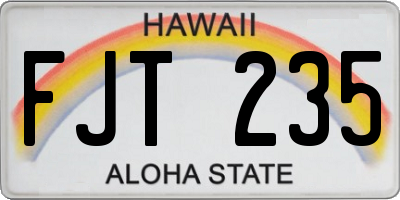 HI license plate FJT235