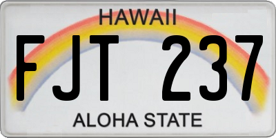 HI license plate FJT237