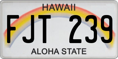 HI license plate FJT239
