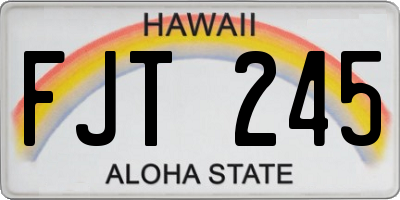 HI license plate FJT245