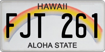 HI license plate FJT261