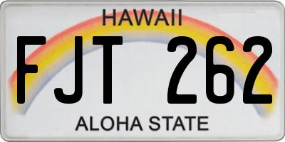 HI license plate FJT262