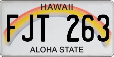 HI license plate FJT263