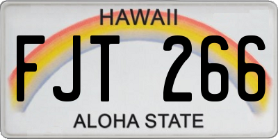 HI license plate FJT266