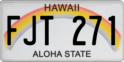 HI license plate FJT271
