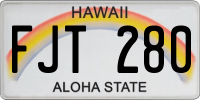 HI license plate FJT280