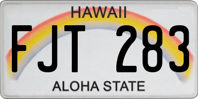 HI license plate FJT283