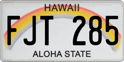 HI license plate FJT285