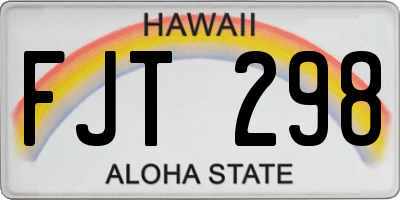HI license plate FJT298