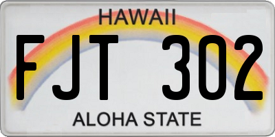 HI license plate FJT302