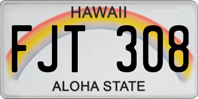 HI license plate FJT308