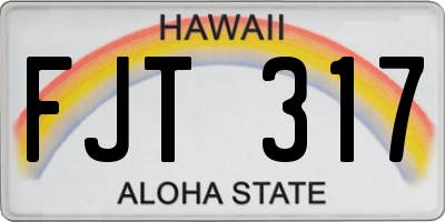 HI license plate FJT317