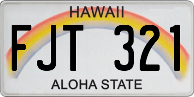 HI license plate FJT321