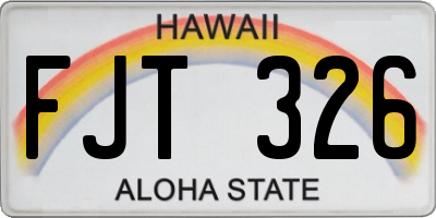 HI license plate FJT326
