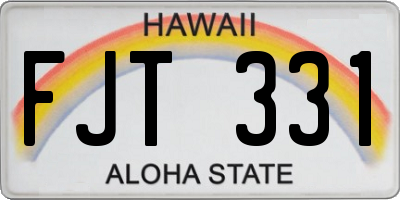 HI license plate FJT331