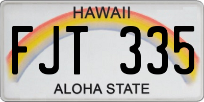 HI license plate FJT335