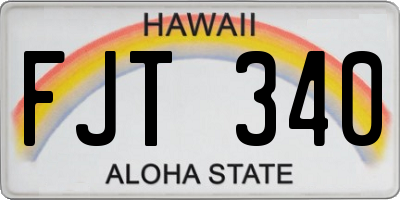 HI license plate FJT340