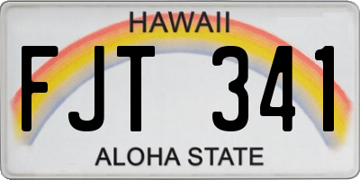 HI license plate FJT341