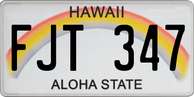 HI license plate FJT347