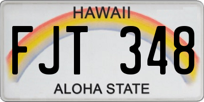 HI license plate FJT348