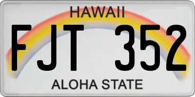 HI license plate FJT352